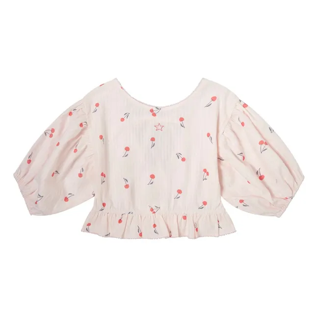 3/4 Sleeve Blouse Cerises | Pale Pink