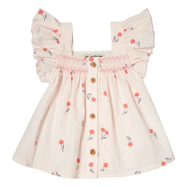 Blouse Cerises Volants | Pale Pink