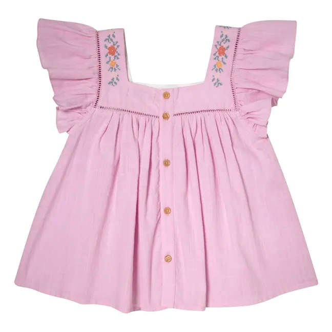 Blouse Brodée Volants | 	Lilas