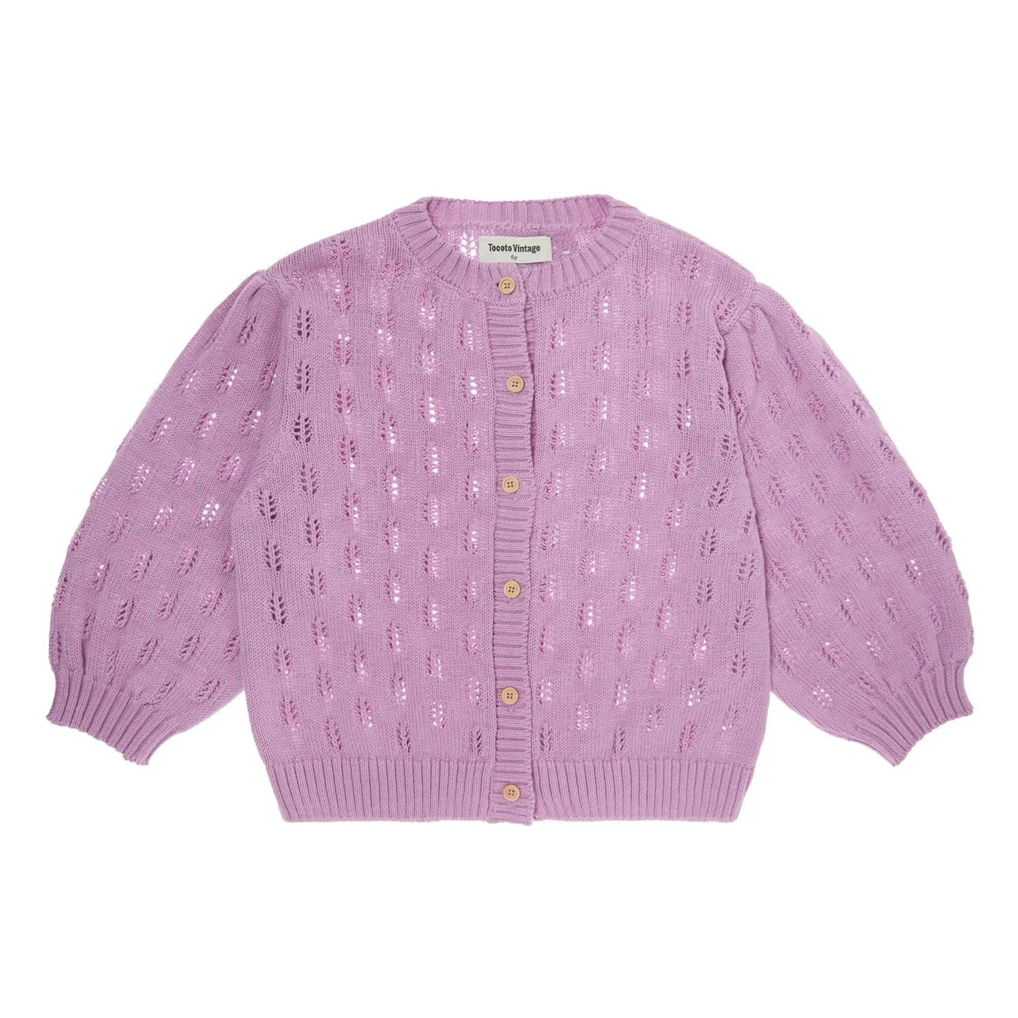 Cardigan Maille Fleurs | 	Lilas- Image produit n°5