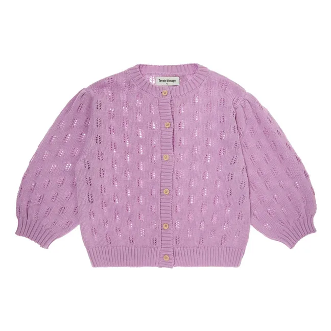 Cardigan in maglia a fiori | Lilla