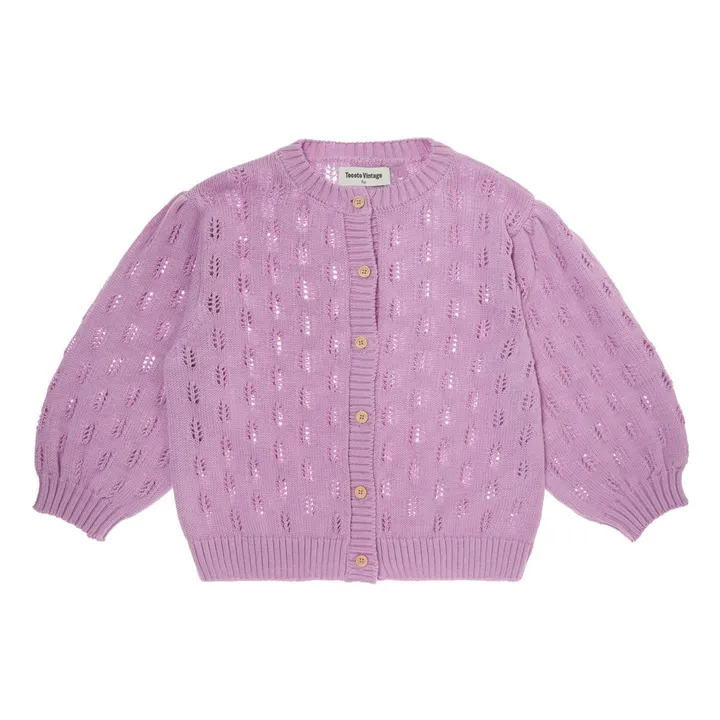 Cardigan Maille Fleurs | 	Lilas- Image produit n°5