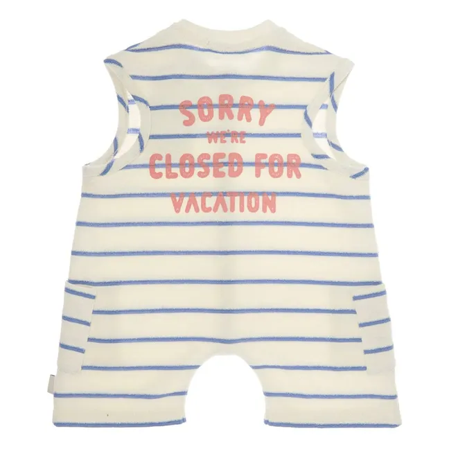 Combishort Rayures Eponge | Bleu