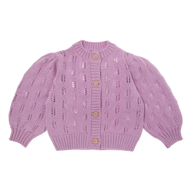 Cardigan in maglia a fiori | Lilla