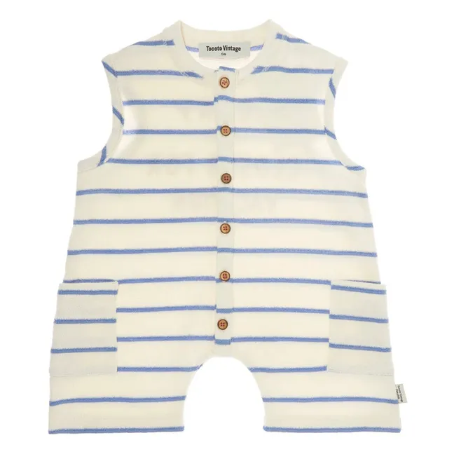 Combishort Rayures Eponge | Bleu