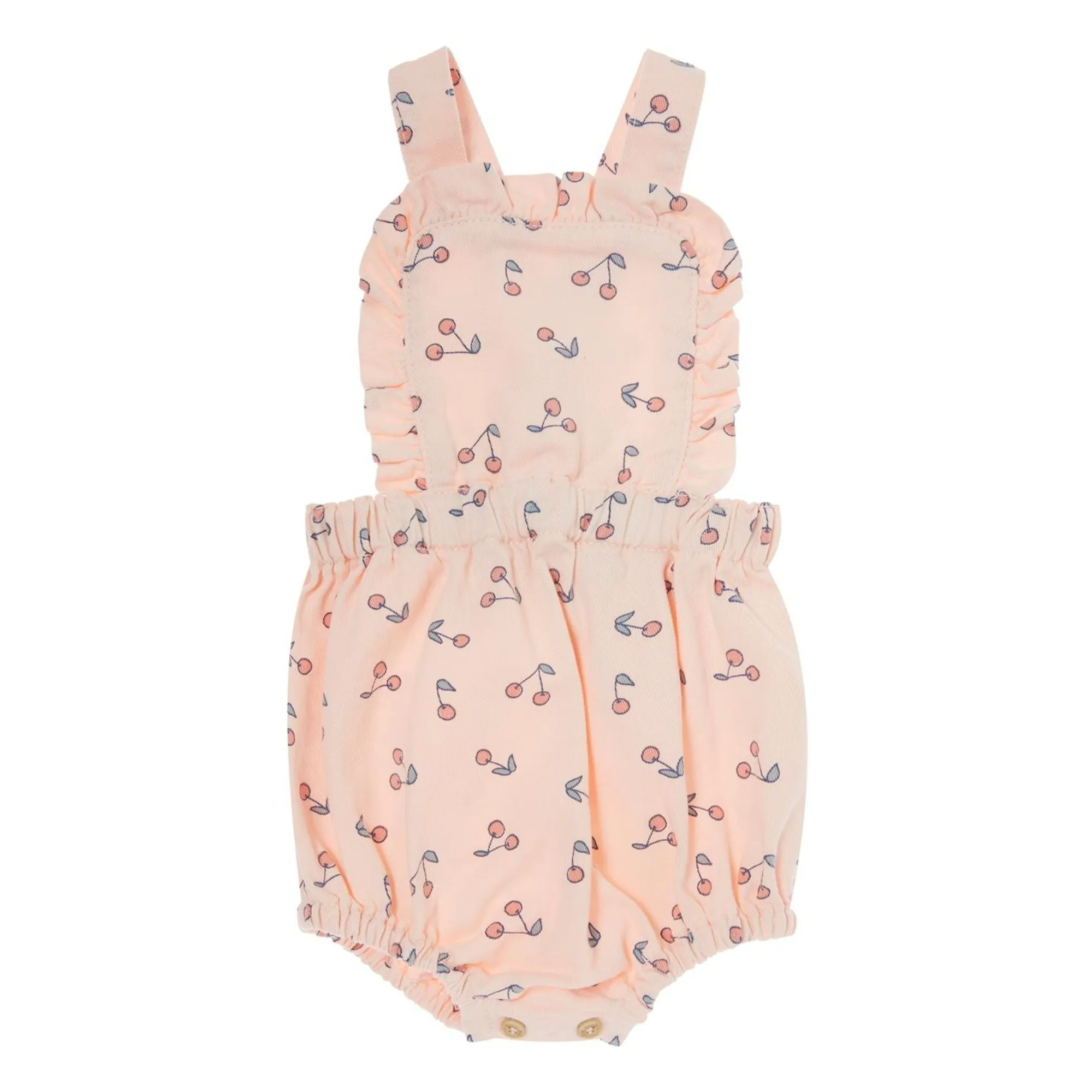 Tocoto Vintage Pale Pink Cherry Romper