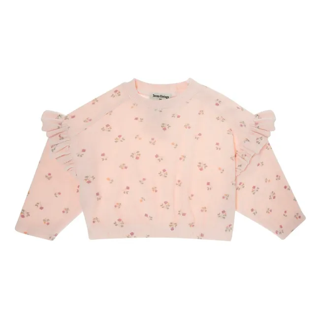 Felpa in spugna Flying Flowers | Rosa Pallido