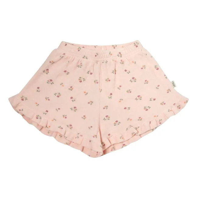 Short Fleurs Volants Eponge | Rose pâle