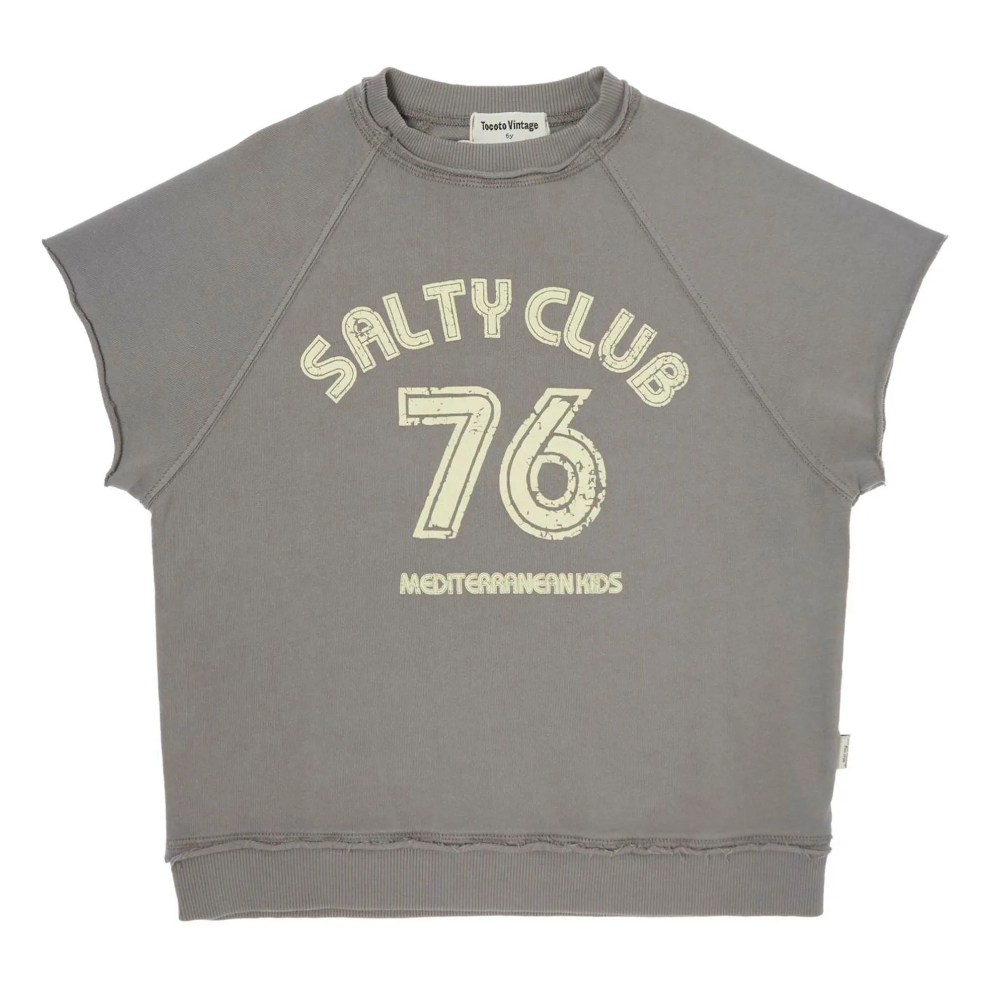 Tocoto Vintage Dark Grey Short-Sleeved Sweatshirt