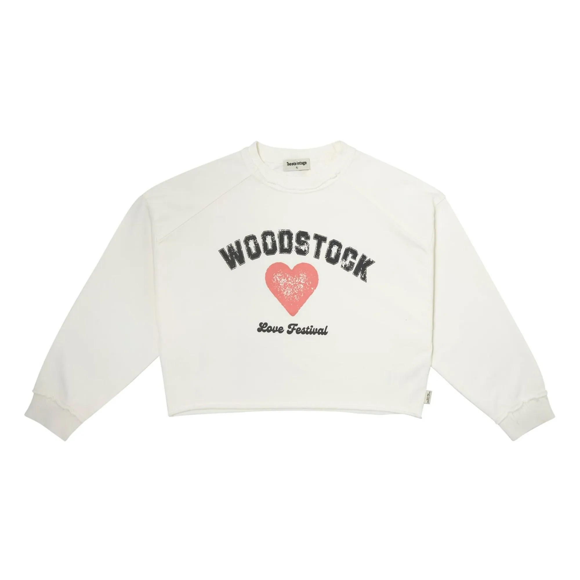 Tocoto Vintage White Woodstock Heart Sweat