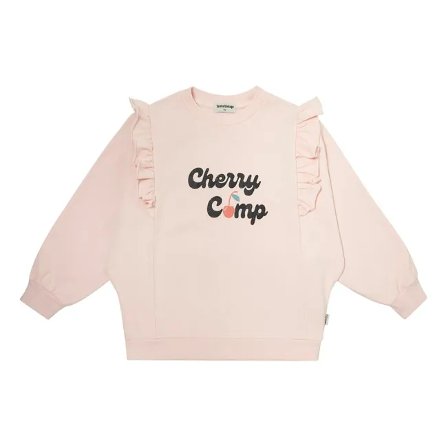 Felpa con ciliegie arruffate | Rosa Pallido
