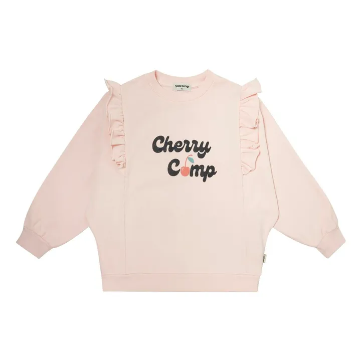 Sudadera de cerezas con volantes | Rosa Pálido- Imagen del producto n°3