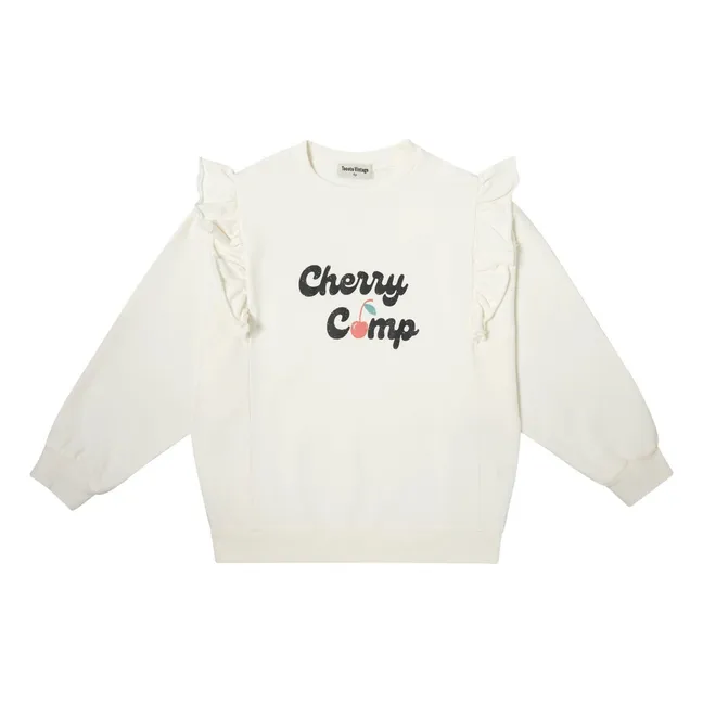 Felpa con ciliegie arruffate | Bianco