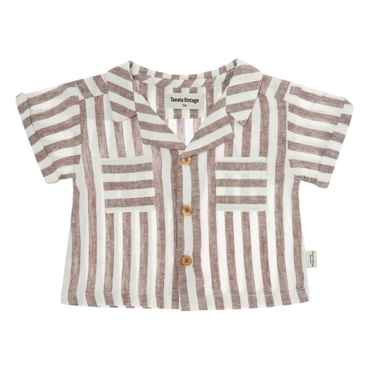 Chemise Rayures Lin | Marron- Image produit n°3