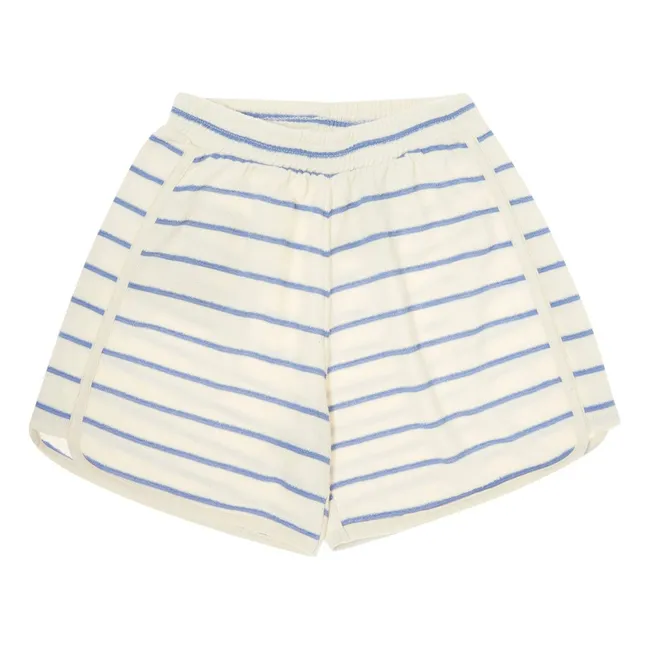 Pantaloncini in spugna a righe | Ecru