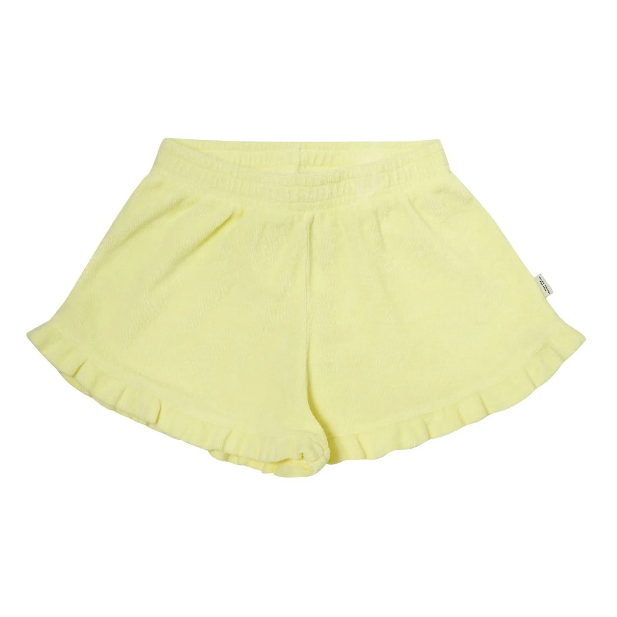 Tocoto Vintage Yellow Terry Ruffle Shorts