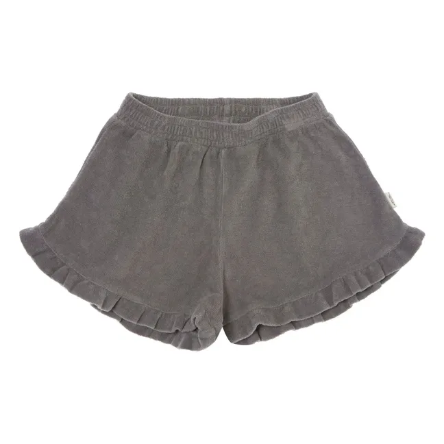 Pantaloncini con volant in Terry | Grigio scuro