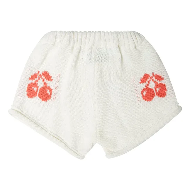 Short Cerises Maille | Blanc