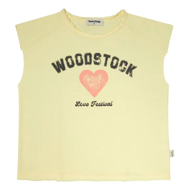 Maglietta senza maniche Woodstock | Giallo