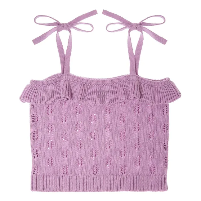 Knit ruffle top | Lilac