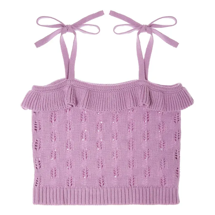 Top de punto con volantes | Lila- Imagen del producto n°0