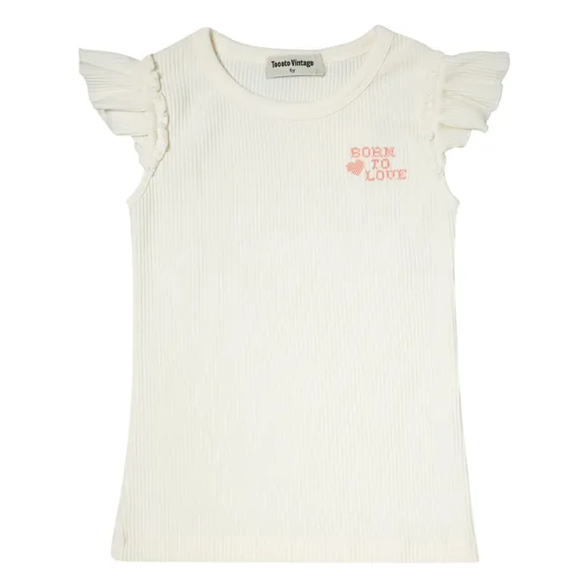 Ribbed tank top | Ecru