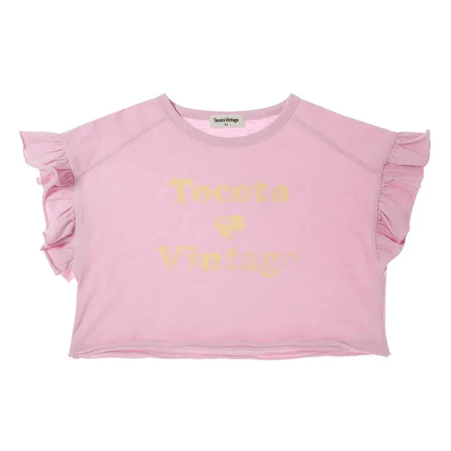 T-shirt Crop Volants | 	Lilas