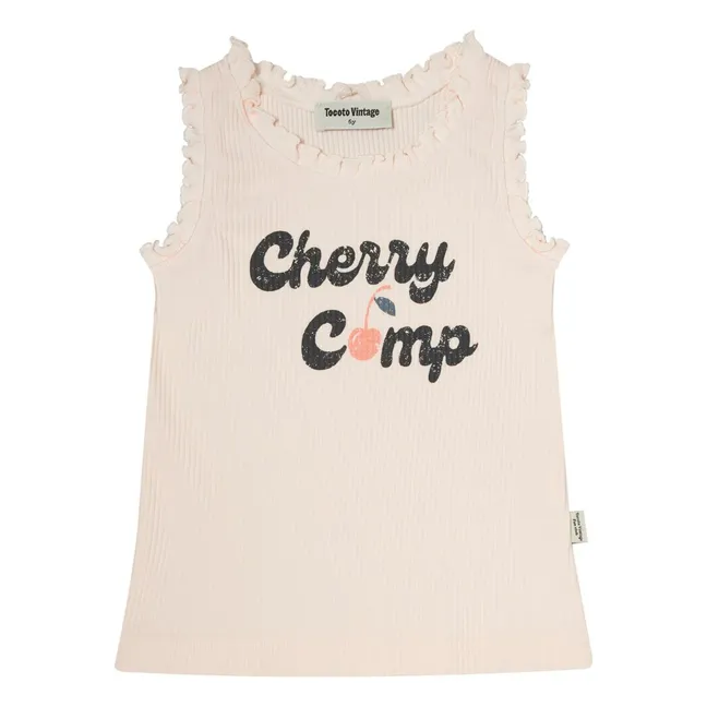 Canotta con volant Cherry | Rosa Pallido