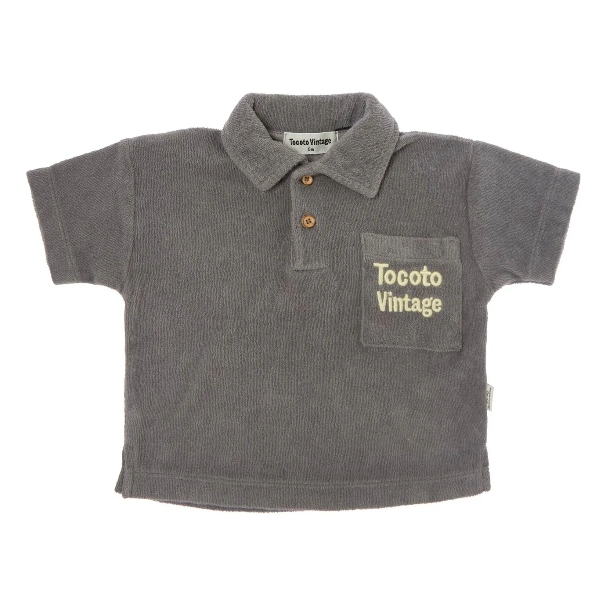 Tocoto Vintage Charcoal Grey Sponge T-Shirt