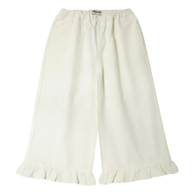 Ruffle pants | White