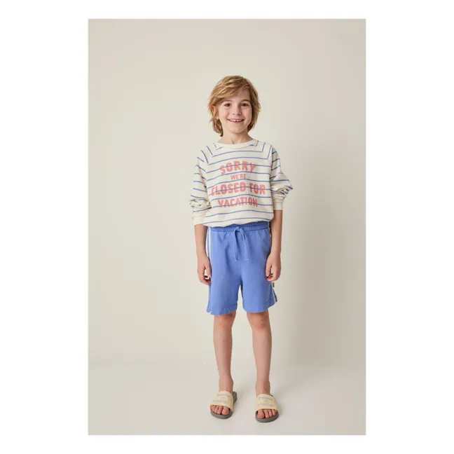 Short Bande Contrastée | Bleu