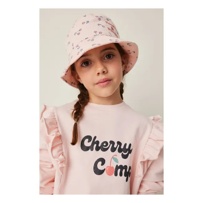 Felpa con ciliegie arruffate | Rosa Pallido