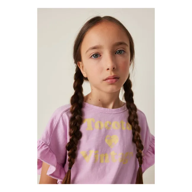 T-shirt Crop Volants | 	Lilas