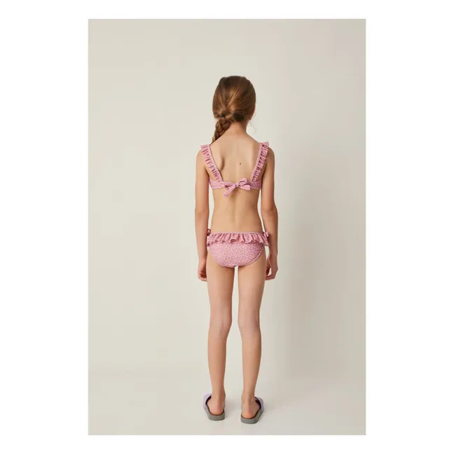 Costume da bagno con volant leopardato | Arancione