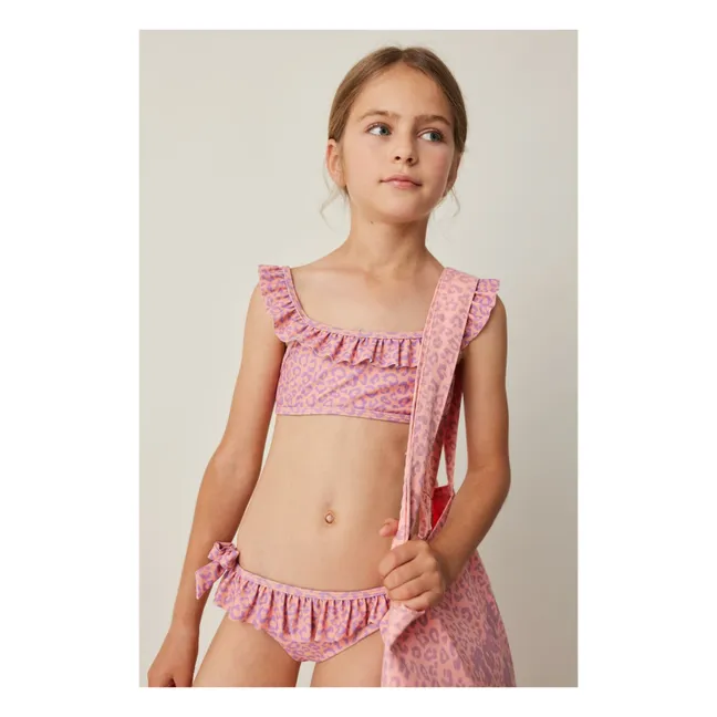 Leopard Ruffle Swimsuit | Coral