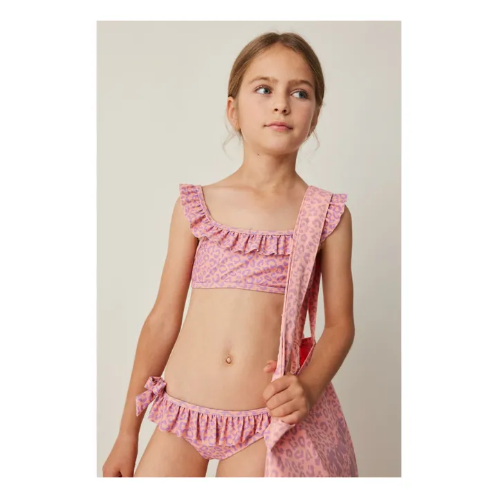 Maillot de bain Volants Léopard | Corail- Image produit n°2