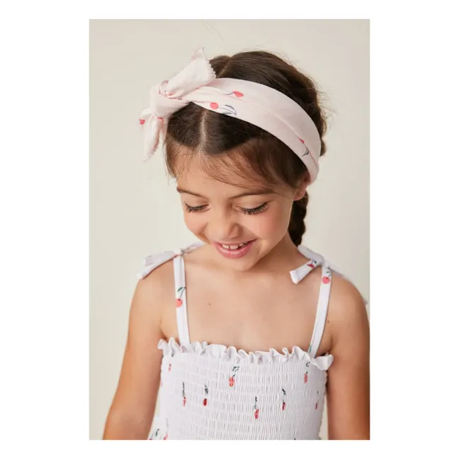 Maillot de bain Froncé Cerises | Blanc