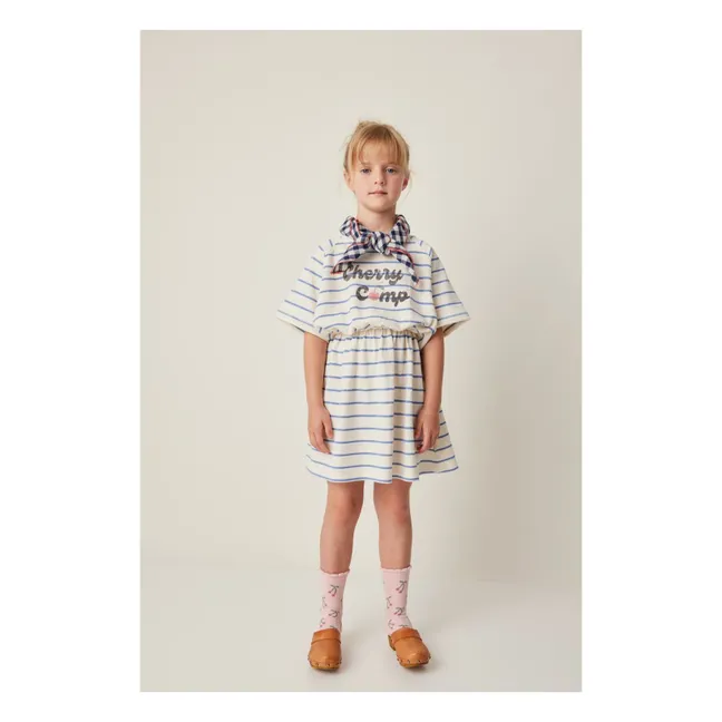 Kleid Streifen Frottee | Seidenfarben