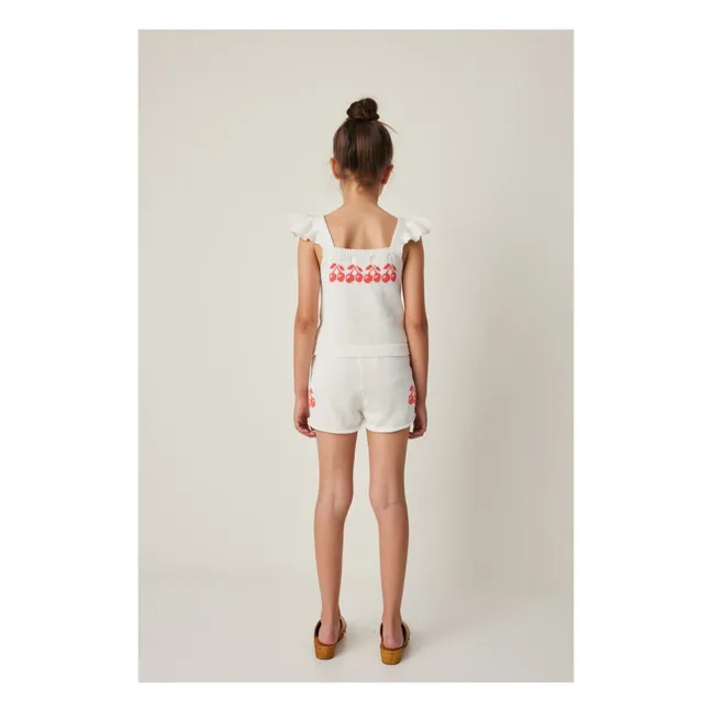 Short Cerises Maille | Blanc