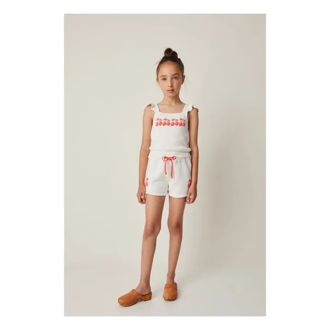 Short Cerises Maille | Blanc