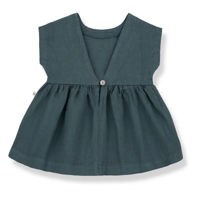 Bruna Linen Dress | Petrol blue