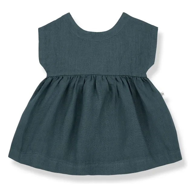 Bruna Linen Dress | Petrol blue
