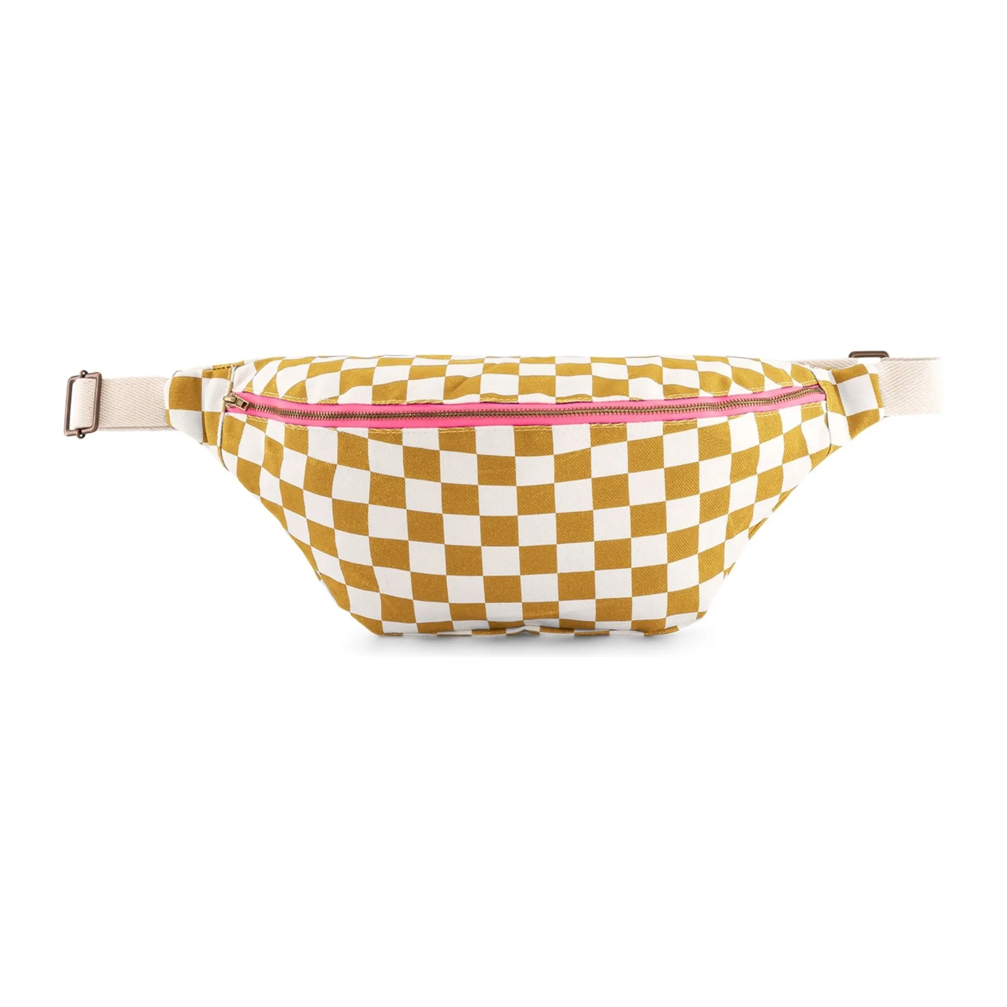 Rose In April Caramel Check Fanny Pack
