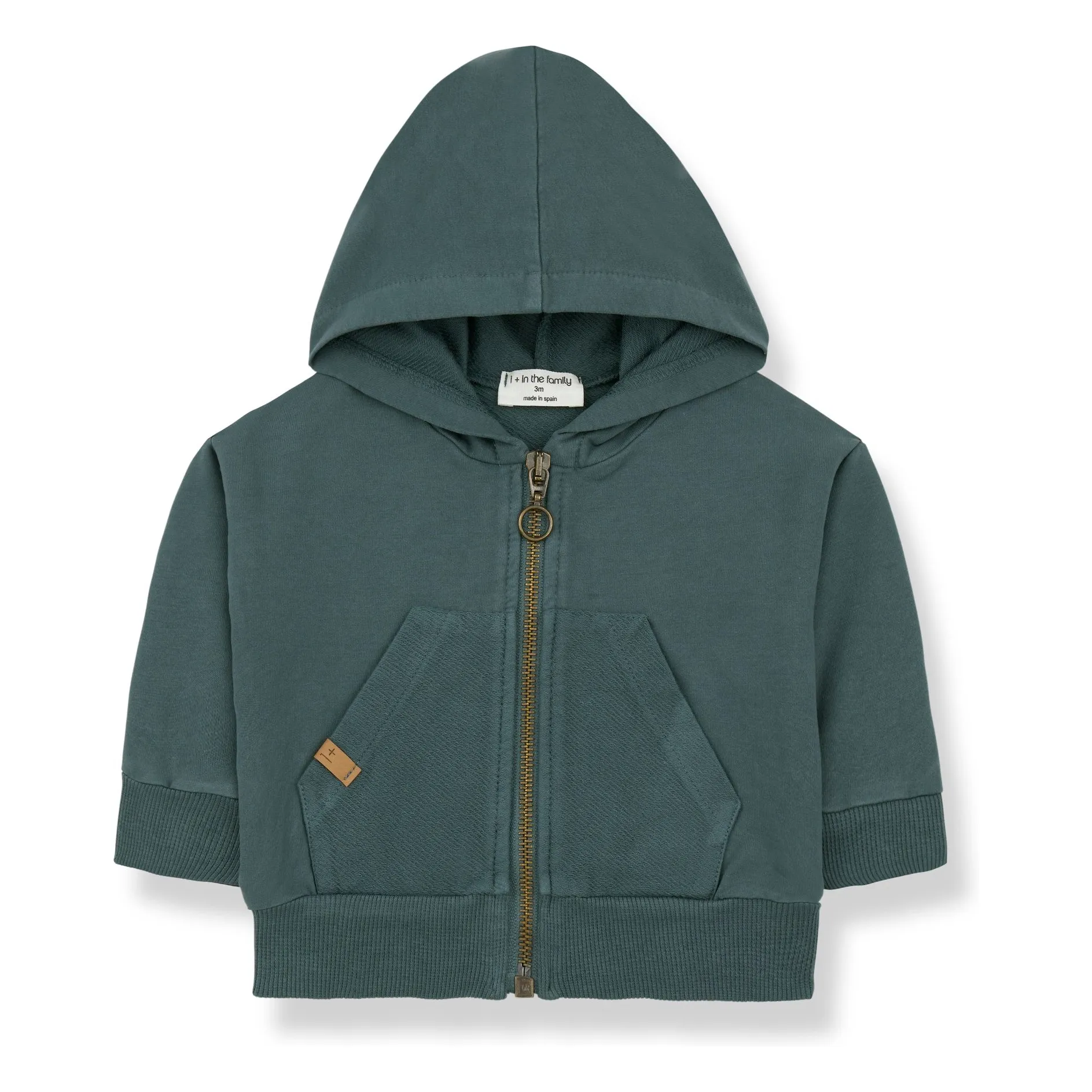 1+ In The Family Petrol Blue Koldo Zip Sweat