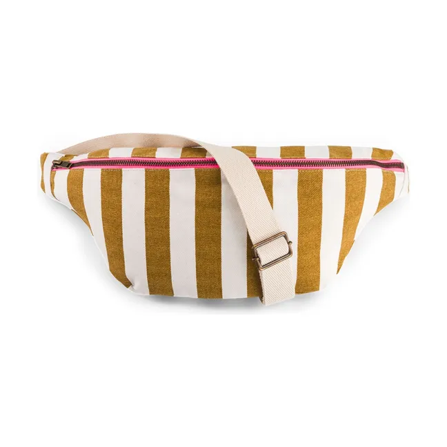 Striped fanny pack | Caramel