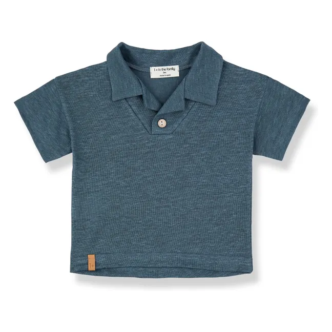 Sandro Polo de lino | Azul Petróleo
