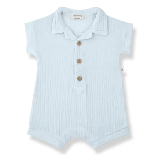 Combishort Vittorio Cotton Gauze | Pale blue