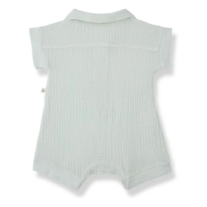 Combishort Vittorio Gaze de Coton | Vert d'eau- Image produit n°1