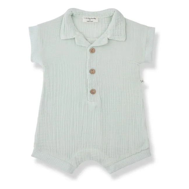 Combishort Vittorio Gaze de Coton | Vert d'eau