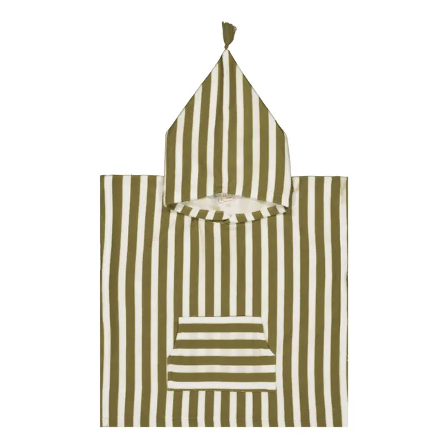 Suzon striped bathing poncho | Khaki